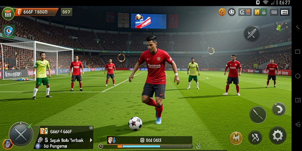 Tampilan gameplay menarik dari 666F dengan aksi sepak bola seru.