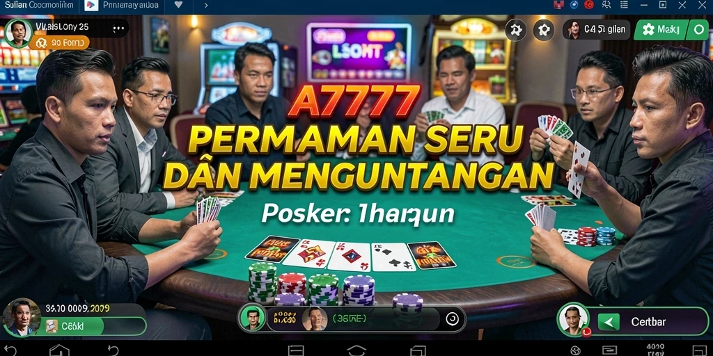 Tampilan gameplay seru dalam A7777 dengan suasana poker yang khas.