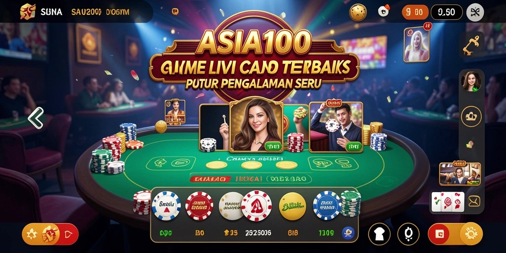 Tampilan gameplay seru dengan dealer langsung di ASIA100.