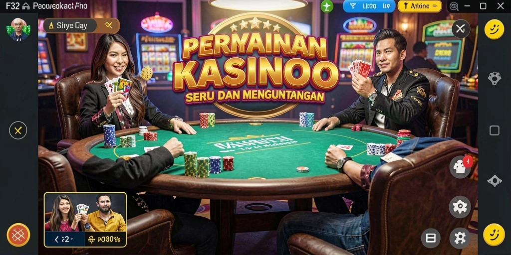 Screenshot gameplay F32 menunjukkan pengalaman Kasino yang mendebarkan.