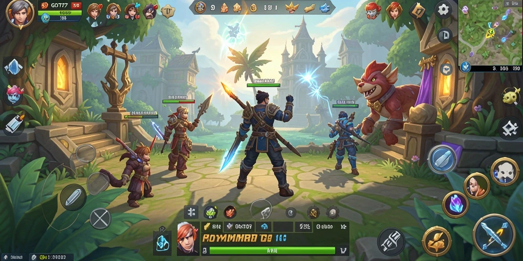 Screenshot GOTO77 menampilkan aksi seru dalam pertempuran MMORPG.