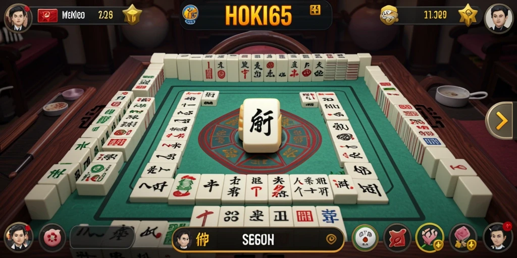 Screenshot HOKI65 menampilkan gameplay Mahjong yang seru.