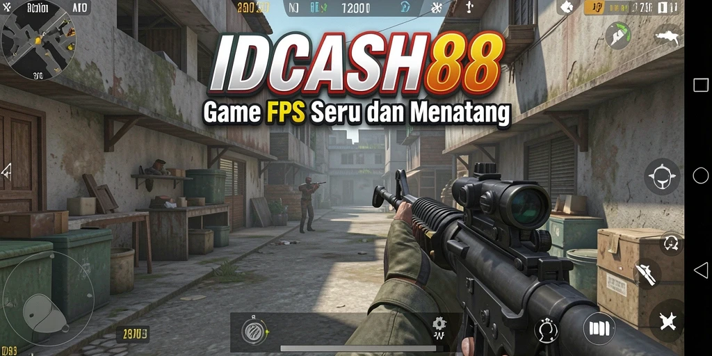 Gameplay IDCASH88 dengan aksi tembak menembak yang intens.