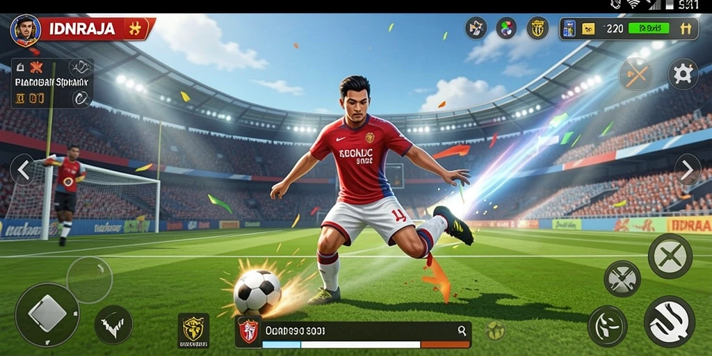 Tampilan gameplay olahraga yang mendebarkan di IDNRAJA.
