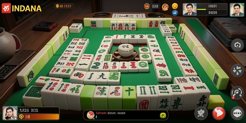 Tampilan gameplay INDAAA yang menarik dalam permainan Mahjong.