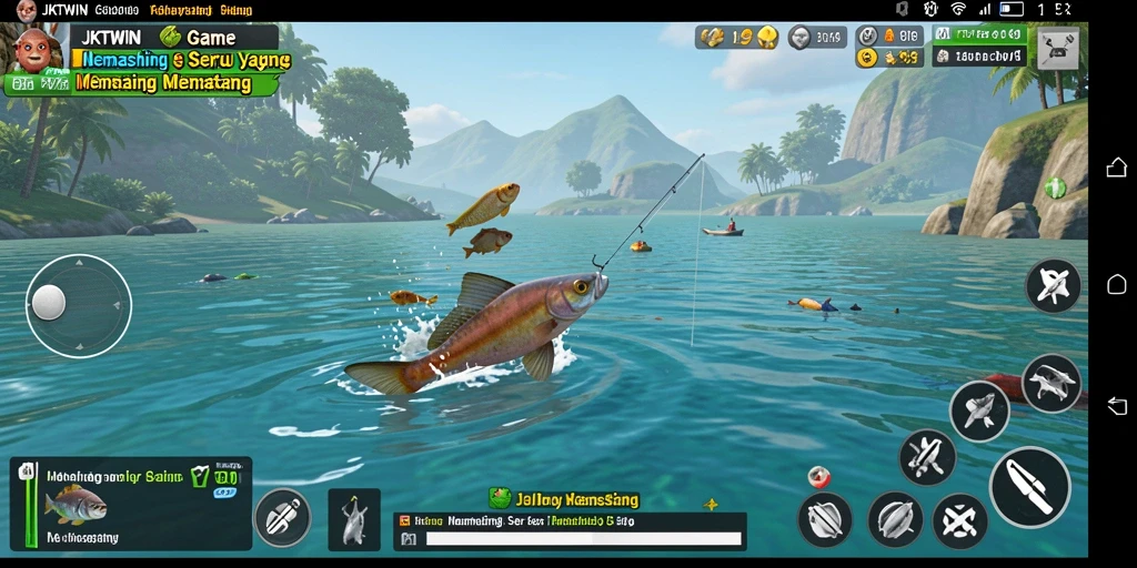 Screenshot utama JKTWIN menampilkan gameplay memancing yang seru dan menantang.