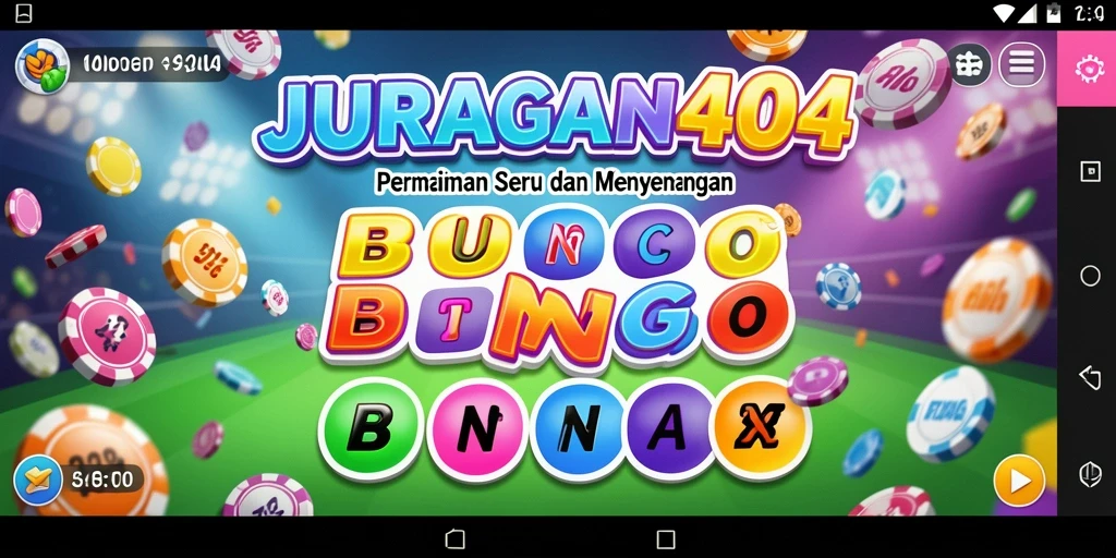 Screenshot utama JURAGAN404 menampilkan gameplay seru Bingo.