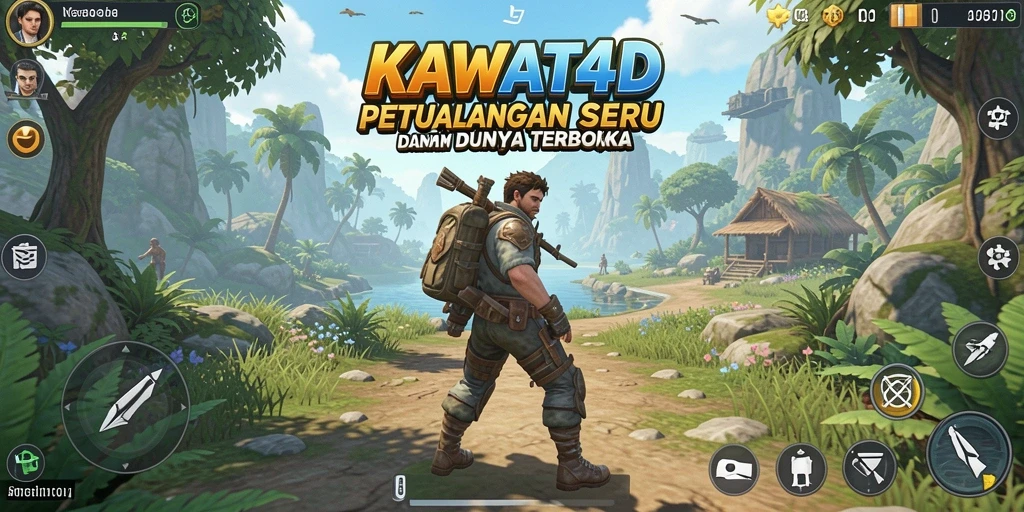 Tangkapan layar dari KAWAT4D menampilkan aksi eksplorasi dalam dunia terbuka.
