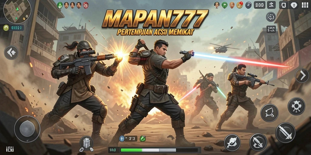 Screenshot utama MAPAN777 menampilkan aksi pertempuran yang menegangkan.