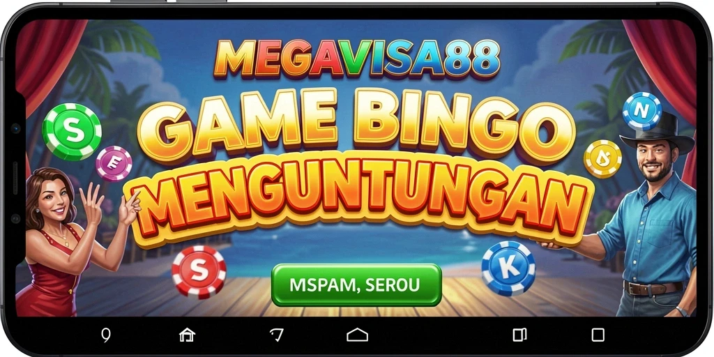 Tampilan gameplay seru di MEGAVISA88 dengan suasana Bingo yang meriah.