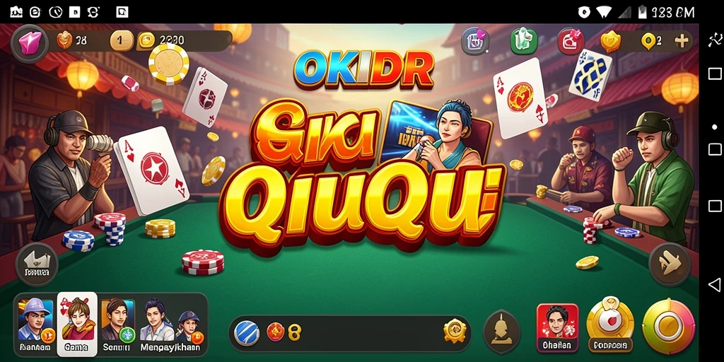 Tampilan gameplay seru dari OKIDR - Game QiuQiu yang menantang.