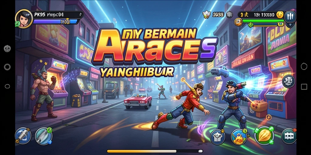 Screenshot PK95 menunjukkan aksi seru gameplay Arcade yang mendebarkan.