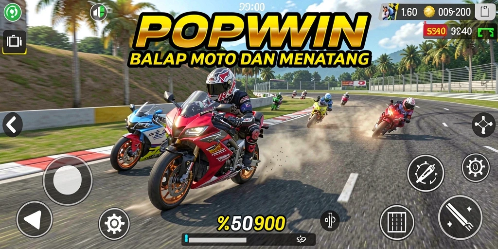 Gameplay seru dengan balapan motor yang menantang.
