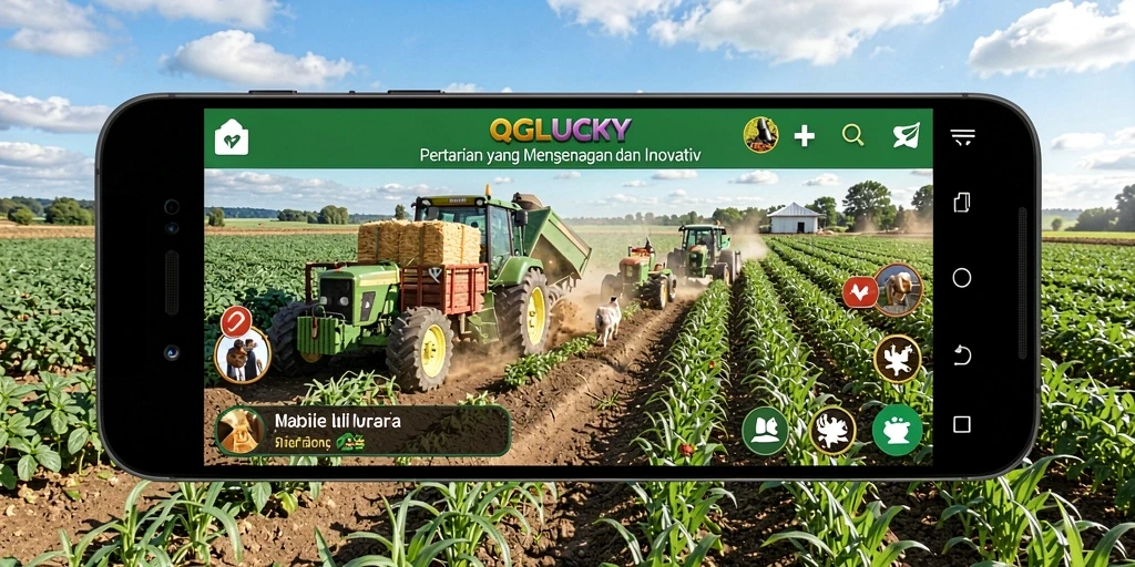 Screenshot QGLUCKY menampilkan gameplay bertani yang menarik dan interaktif.